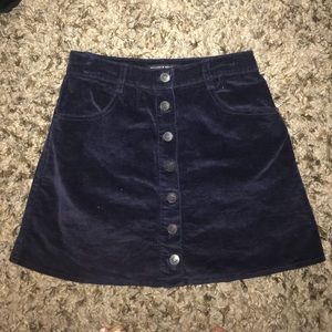 Brandy Melville blue velvet skirt